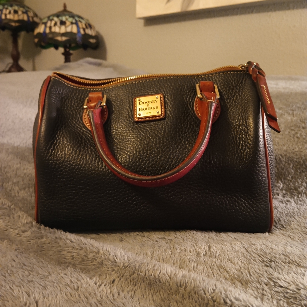 Dooney & Bourke Black and Brown Leather Satchel - Picture 2 of 12